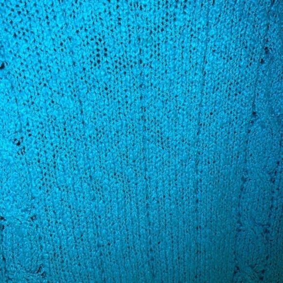 Vintage Messages Short Sleeve Sweater – Turquoise – Size M - Picture 2 of 4